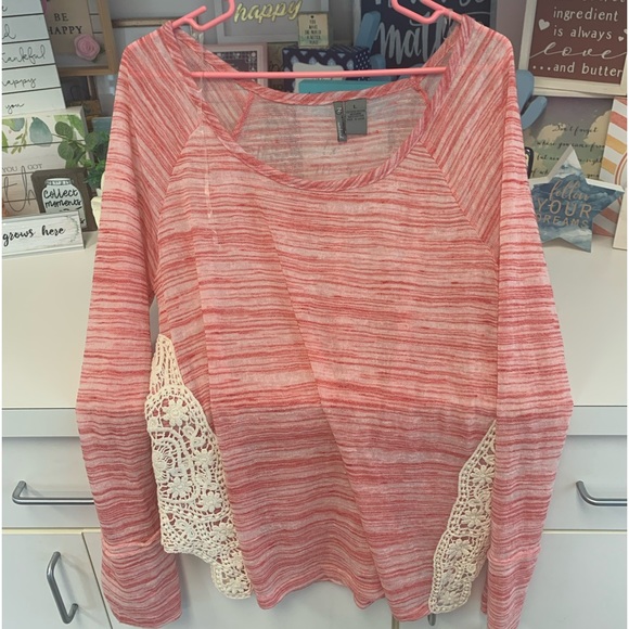 5 for $25- New Directions Pink and White Top size Large - Picture 5 of 15
